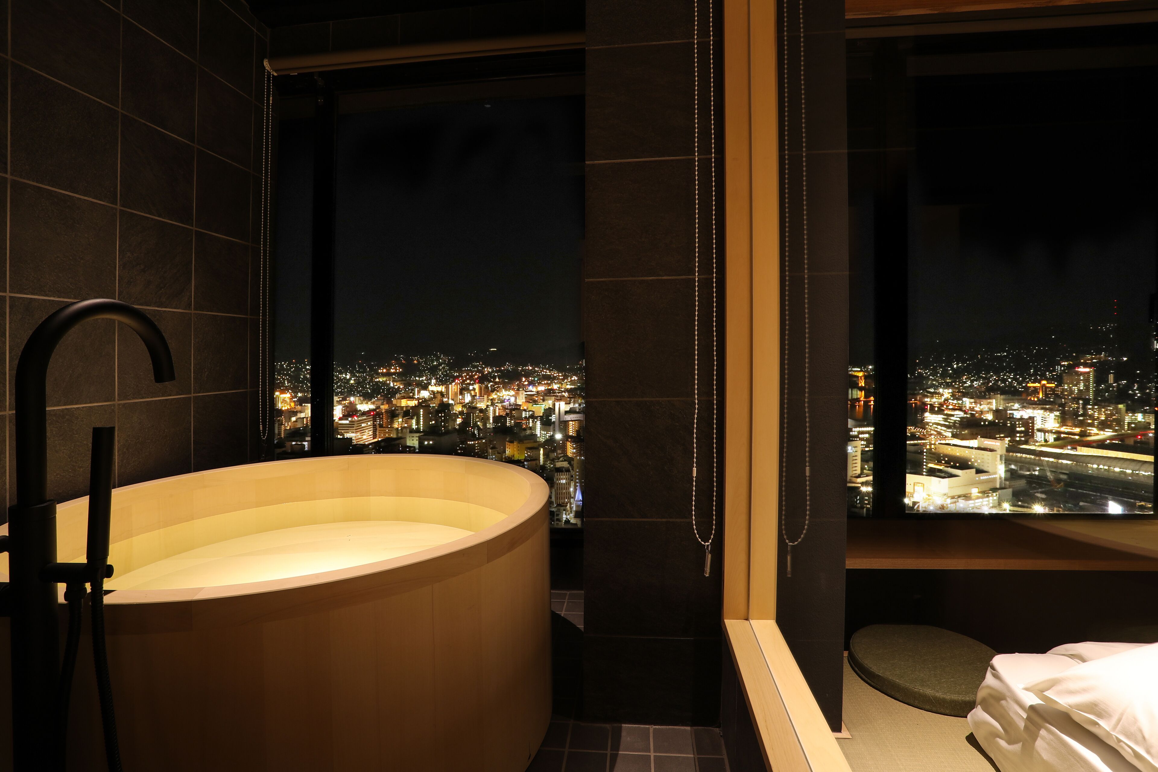 Japanese-Western Style Room, Private Bathroom with view, Non Smoking | Bathroom | Separate tub and shower, free toiletries, hair dryer, slippers