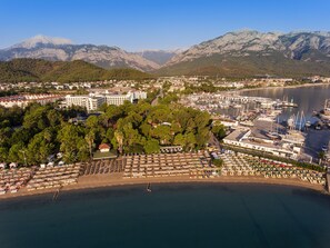 Private beach nearby, sun loungers, beach umbrellas, beach towels