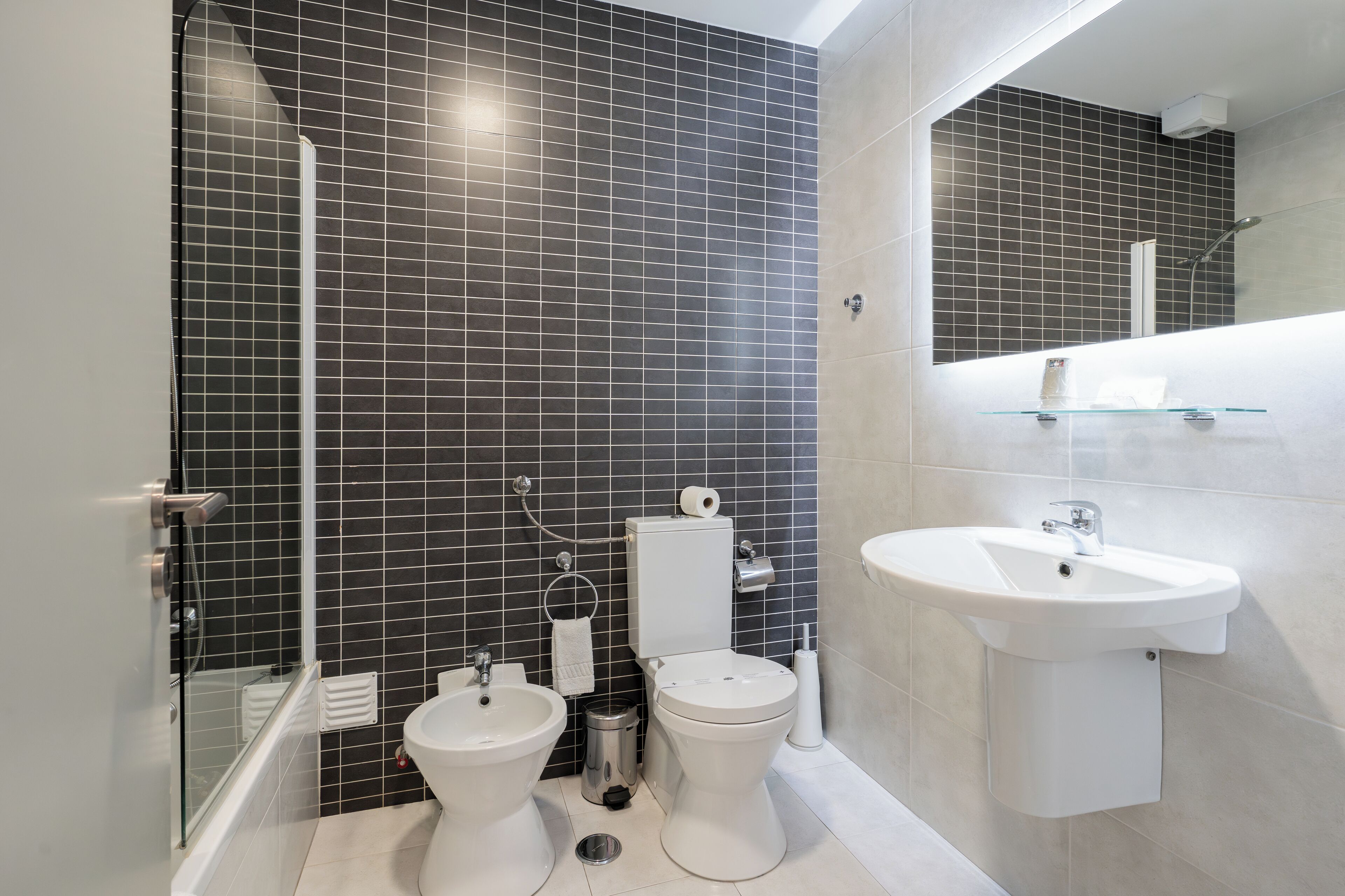 free toiletries, hair dryer, towels