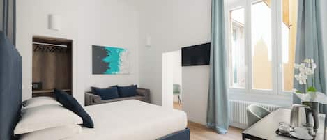 Ropa de cama de alta calidad y minibar