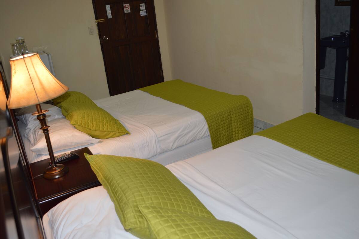 Deluxe Double Room, 2 Queen Beds | Desk, iron/ironing board (on request), WiFi (free), bed sheets