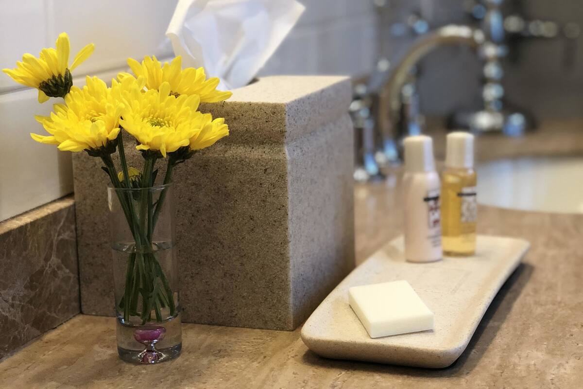 standard room, 1 king bed | bathroom sink