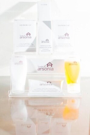A display of shower caps from the House of Arsonia brand. - House of Arsonia Bougainvillea (Jakarta)