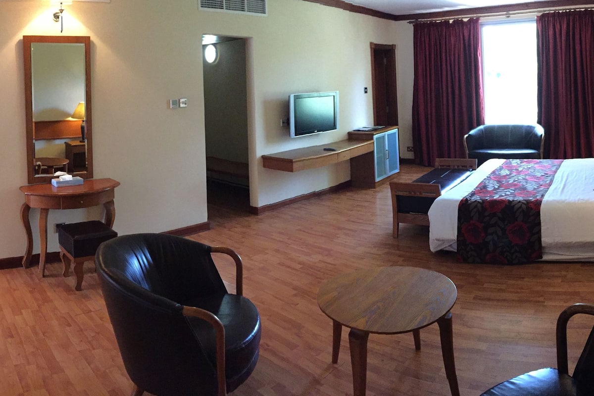 42-inch flat-screen tv with satellite channels, tv