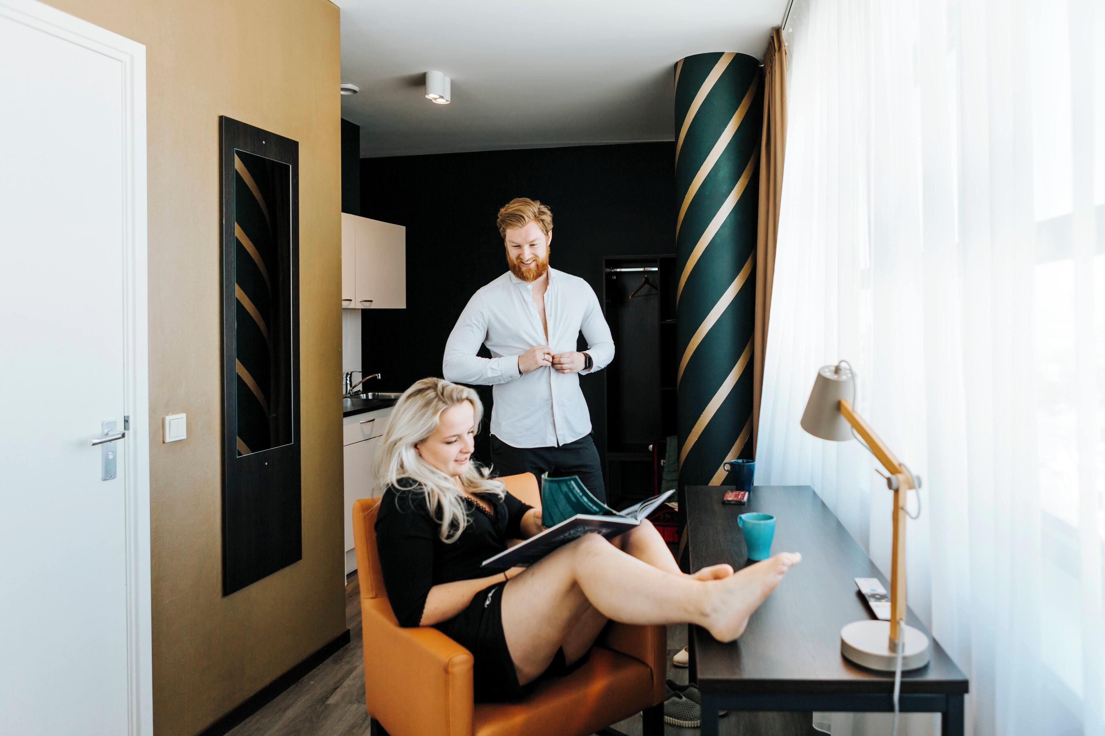 panoramic studio | private kitchenette | fridge, freezer