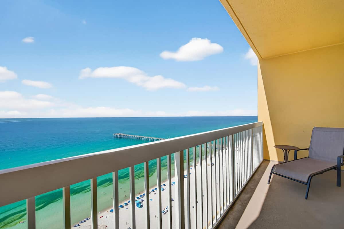 Appart'hôtel, 1 chambre, vue plage, en front de mer | Vue de la chambre