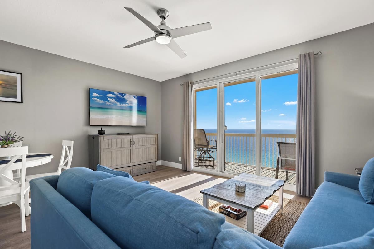 Condo, 1 Bedroom, Ocean View, Beachfront | Living area | 55-inch flat-screen TV with cable channels, TV, Netflix