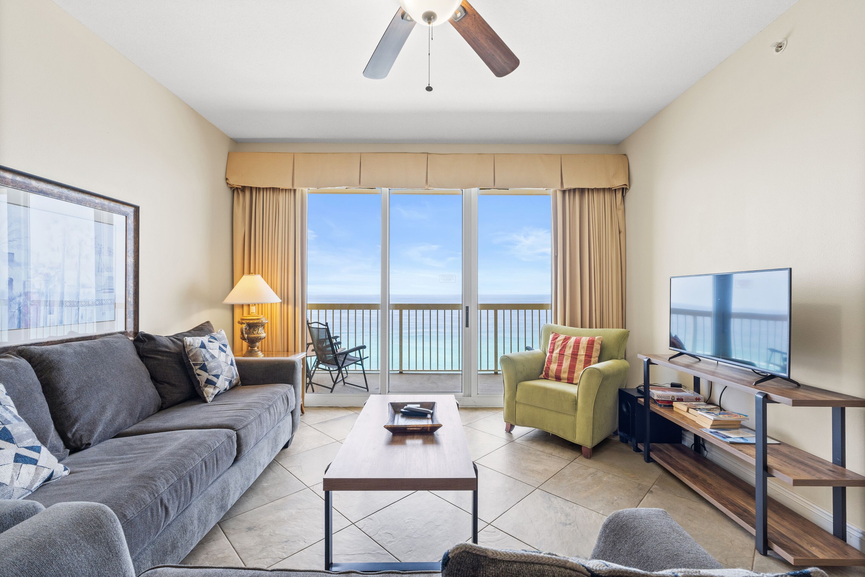 55-inch flat-screen TV with cable channels, TV, Netflix