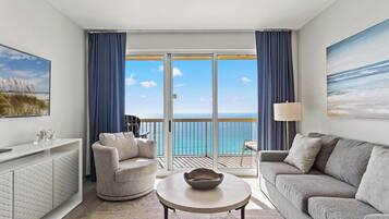 Condo, 3 Bedrooms, Sea View (1904W) | Living area | 55-inch flat-screen TV with cable channels, TV, Netflix