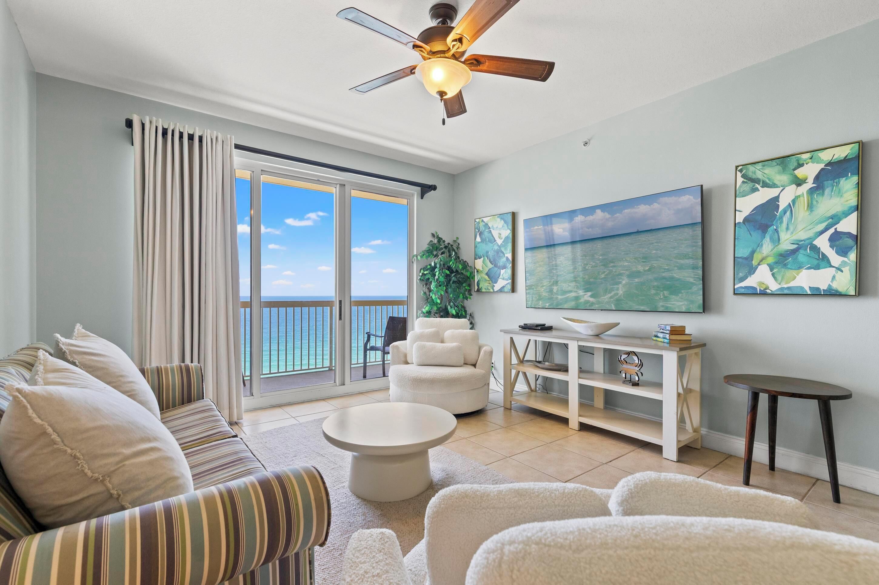 Condo, 3 Bedrooms, Sea View (1606W) | Living area | 55-inch flat-screen TV with cable channels, TV, Netflix
