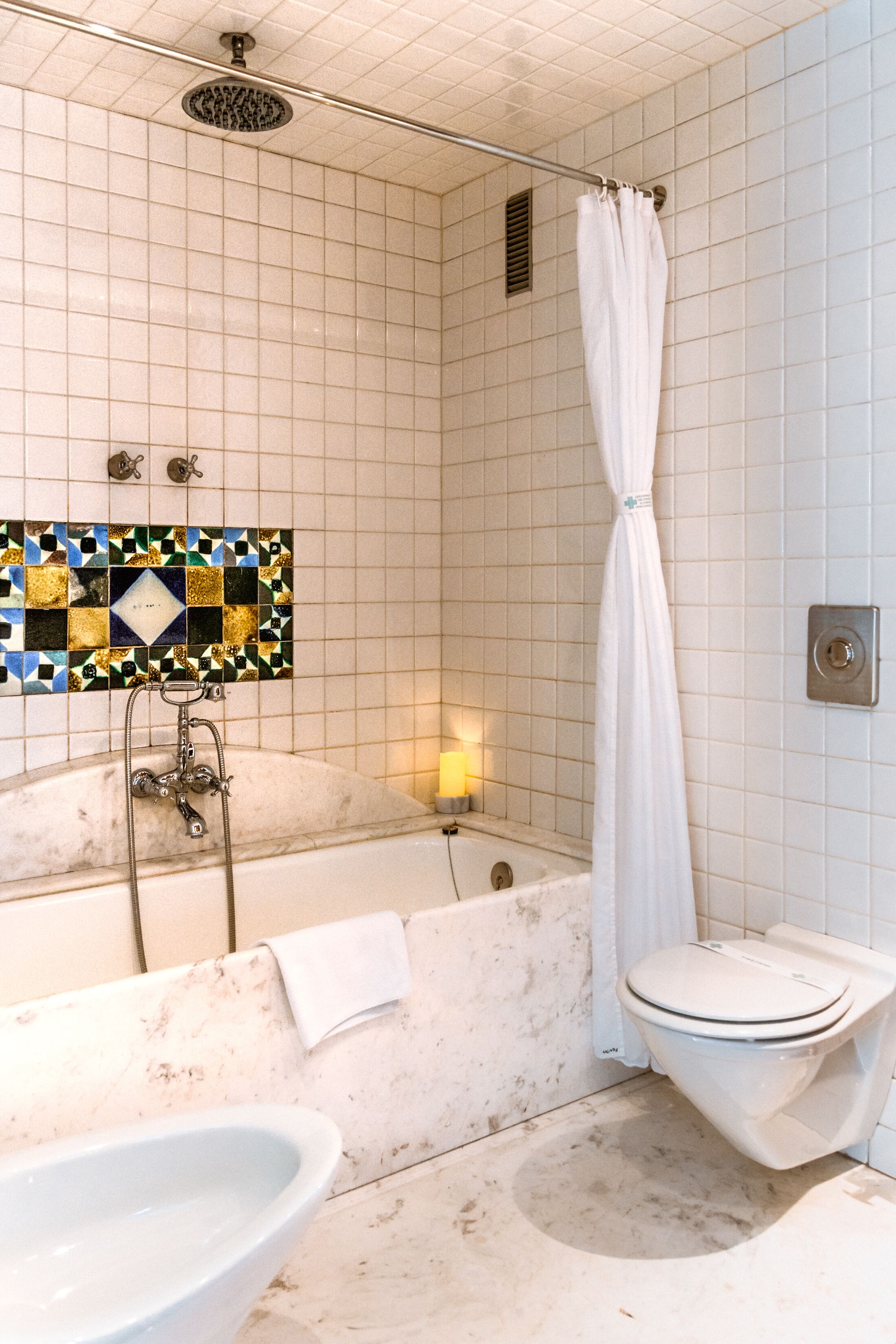 premium double room | bathroom | shower, free toiletries, hair dryer, slippers