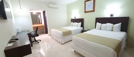 Deluxe Double Room, 2 Queen Beds, Garden View | Egyptian cotton sheets, premium bedding, down comforters
