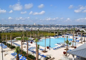 Outdoor pool, free cabanas, pool umbrellas