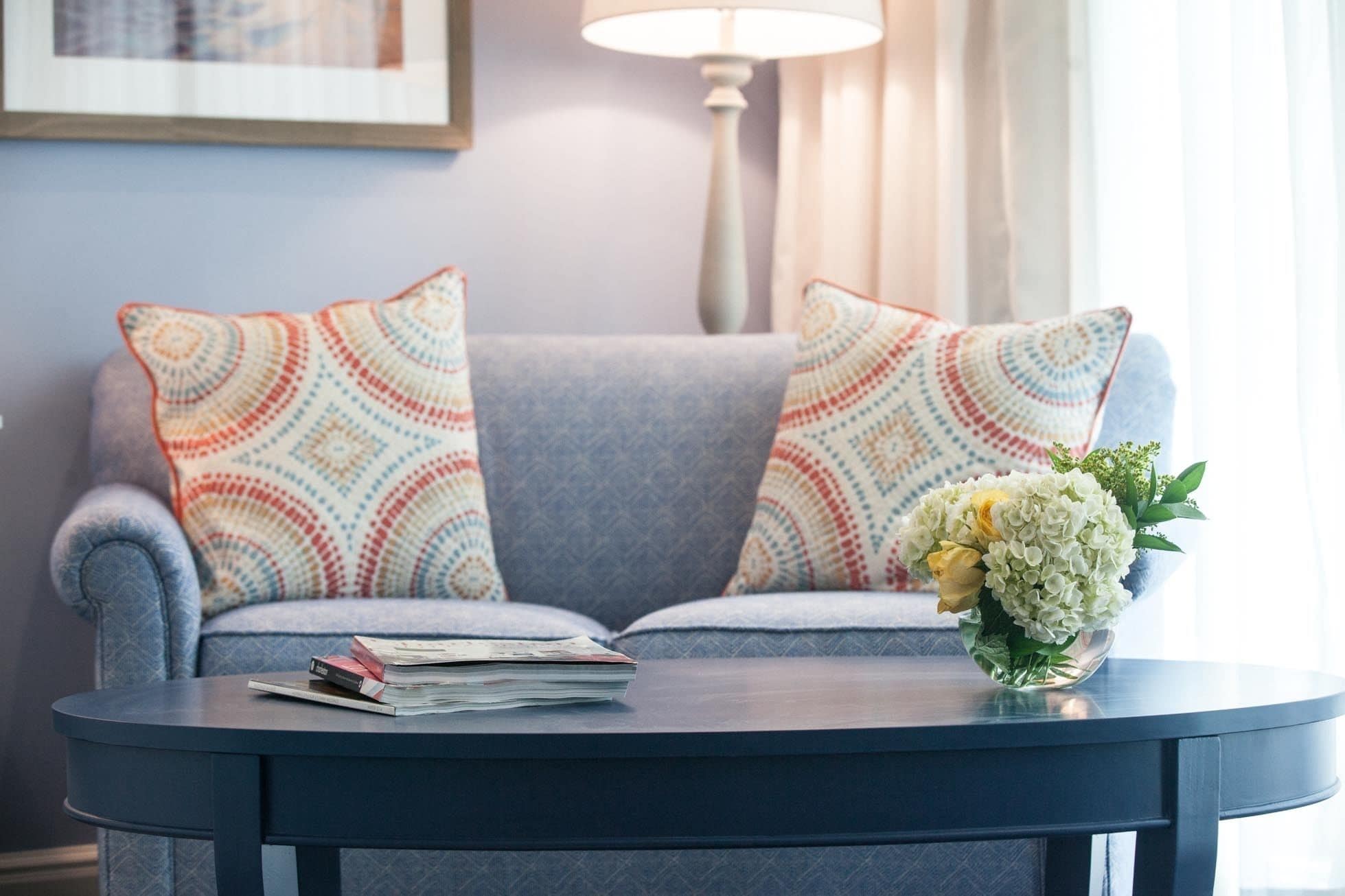 flat-screen tv, fireplace, pay films