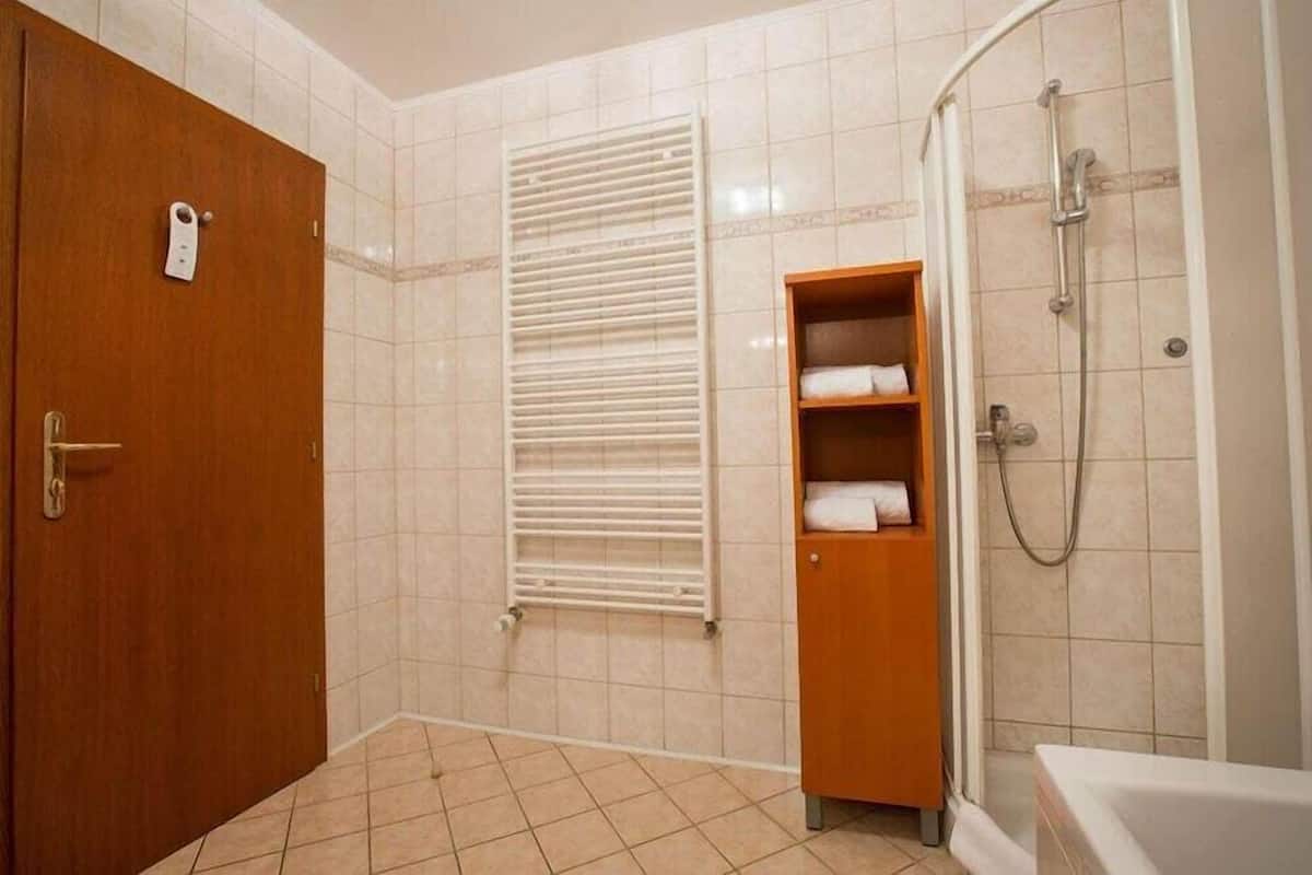 Free toiletries, hair dryer, towels, soap