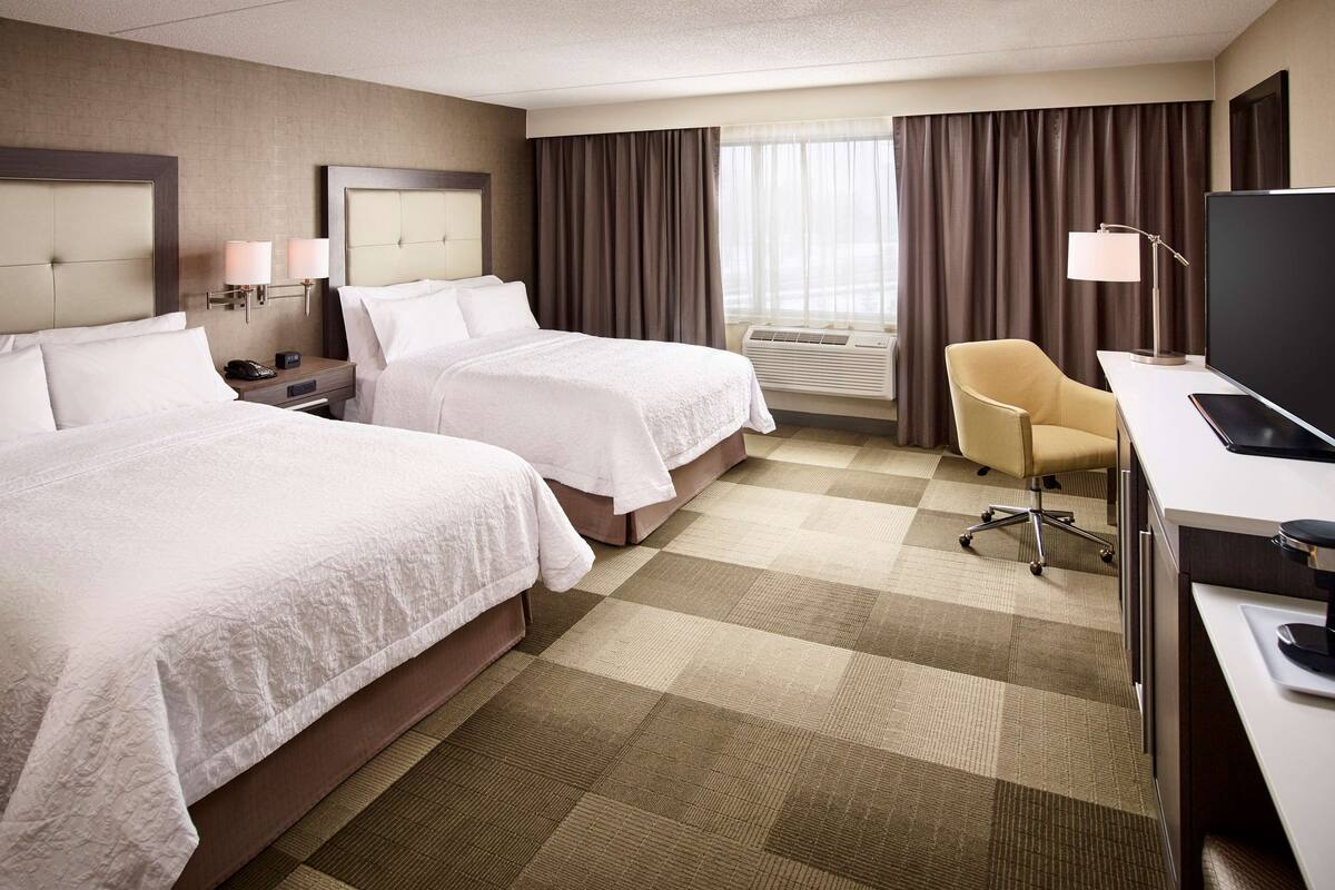 room, 2 queen beds, accessible, non smoking | desk, rollaway beds, bed sheets