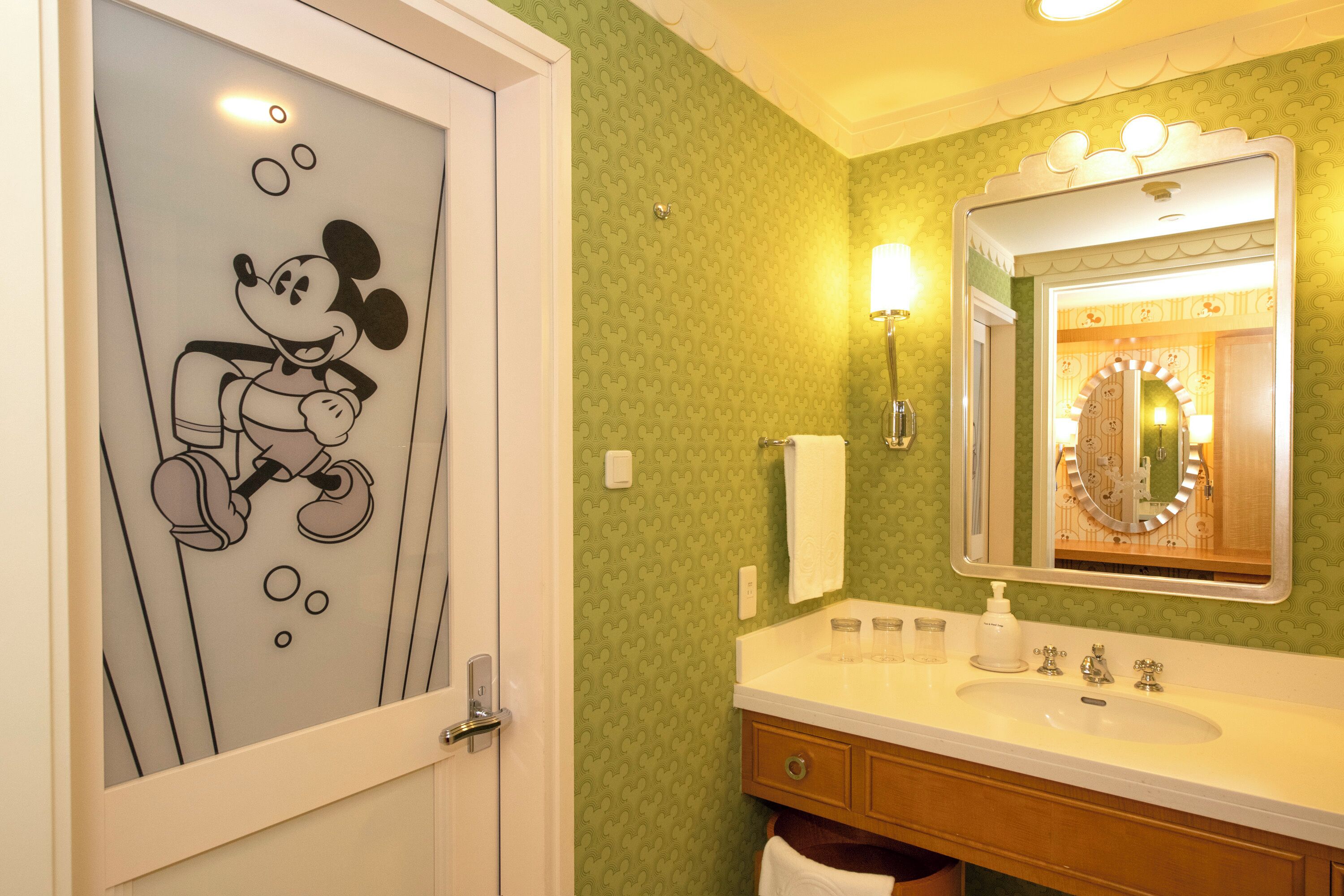 mickey mouse room (non smoking) | bathroom | separate bathtub and shower, hair dryer, slippers, electronic bidet