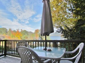 Comfort Cabin, Kitchen, Lake View (No Pets) | Terrace/patio