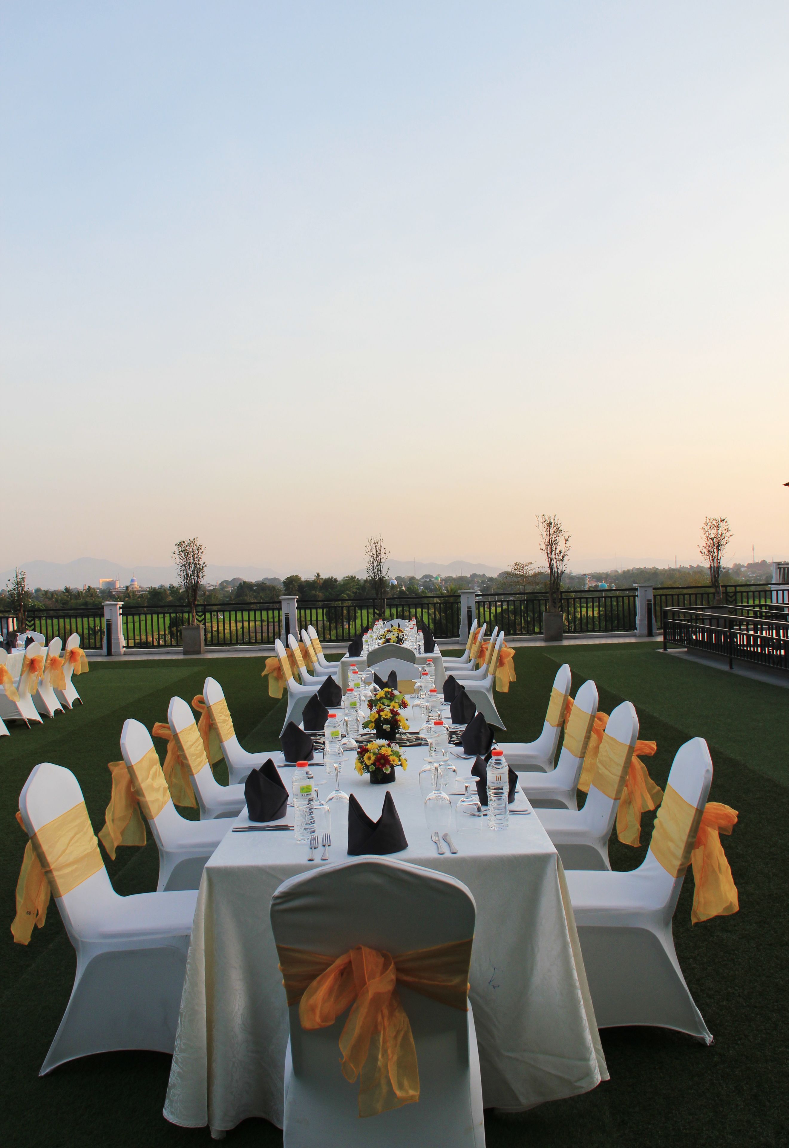 outdoor banquet area