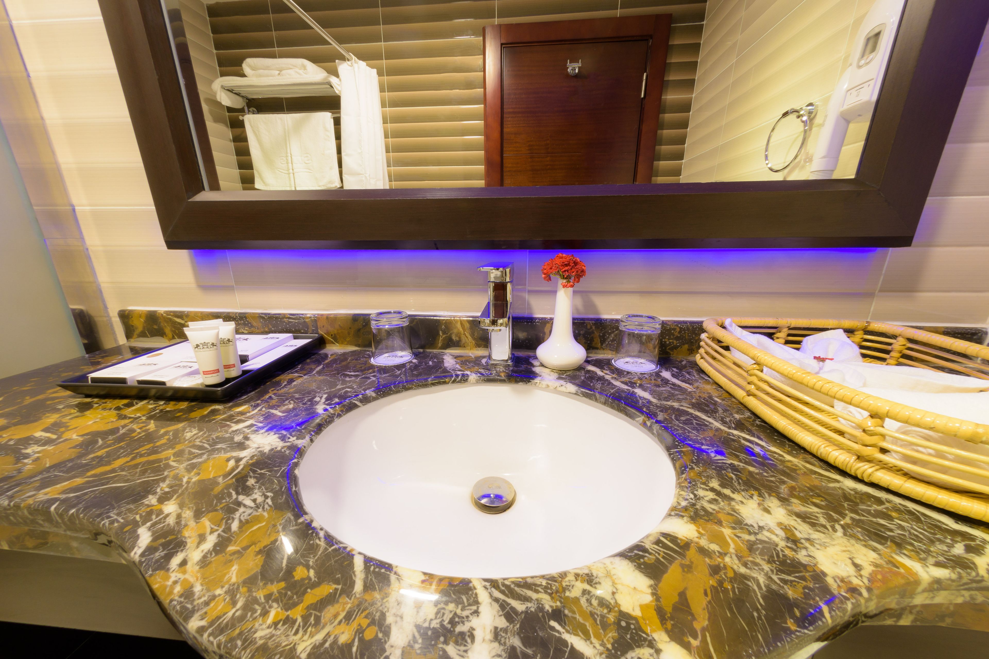 shower, free toiletries, hair dryer, slippers