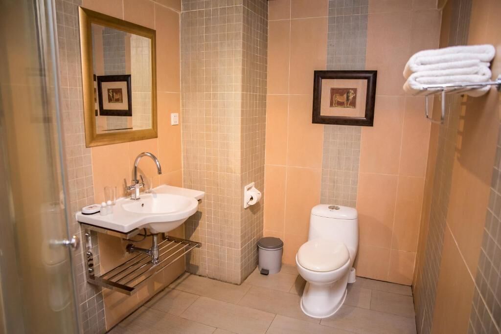 shower, free toiletries, hair dryer, bathrobes