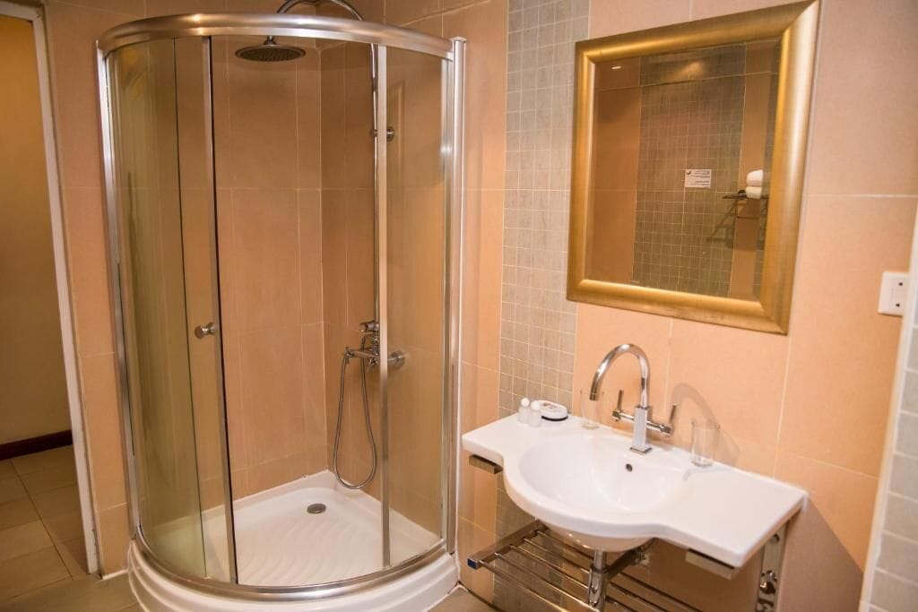 shower, free toiletries, hair dryer, bathrobes