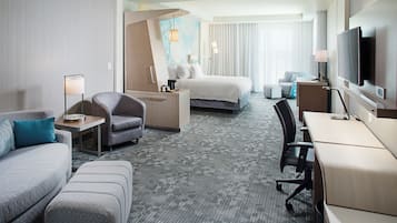 Premium bedding, down duvets, desk, laptop workspace