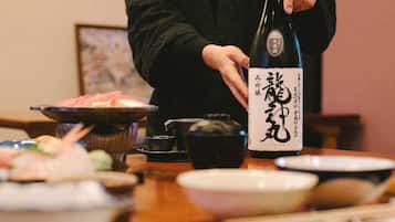 Savor traditional Japanese flavors with a selection of sake and sushi.