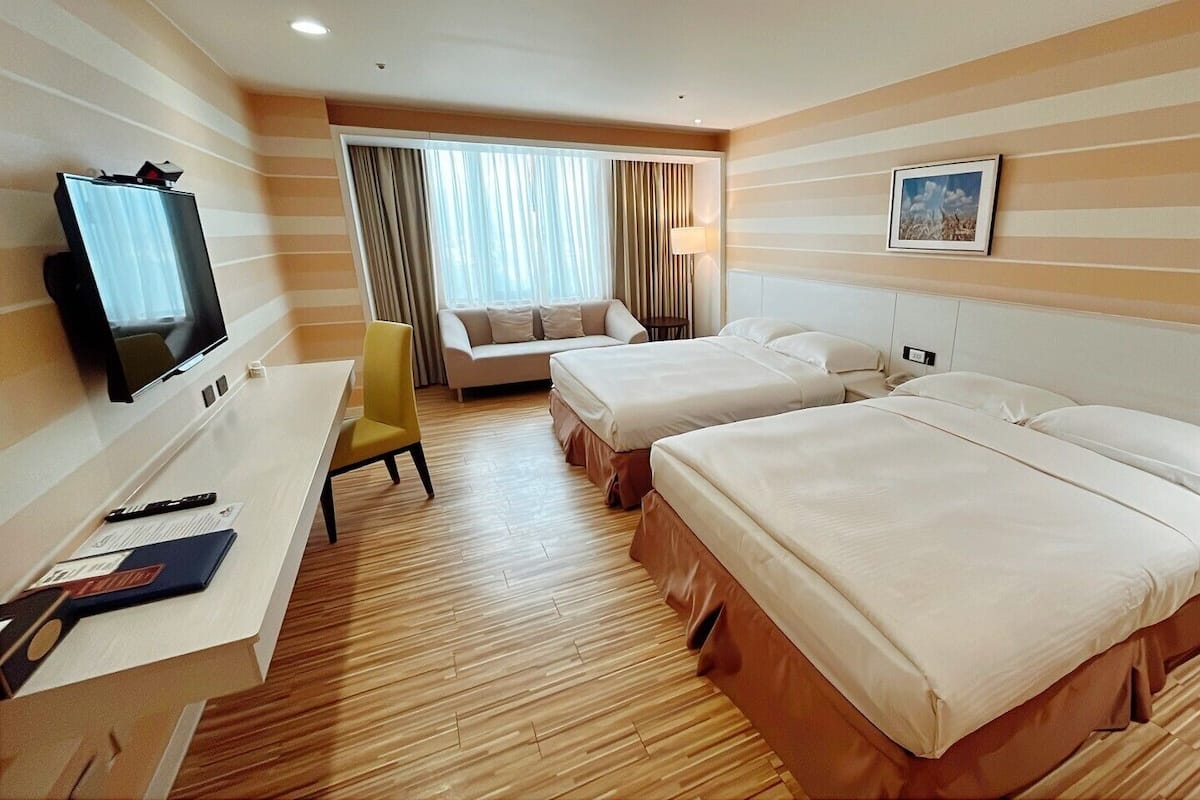 Family Quadruple Room, 2 Double Beds, Non Smoking | 1 bedroom, down comforters, laptop workspace, blackout drapes