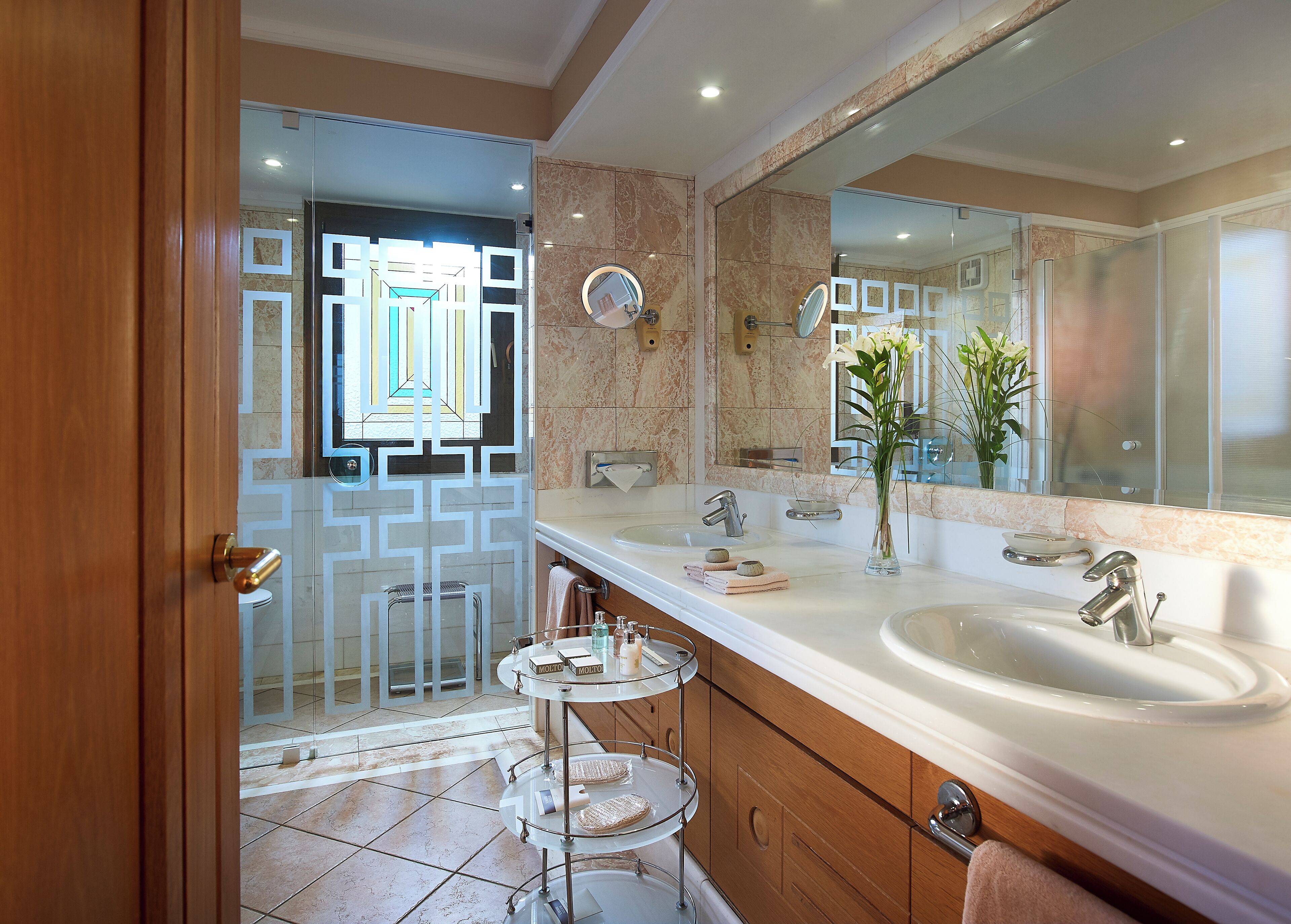 imperial villa - phaedra | bathroom | bathtub, free toiletries, hair dryer, slippers