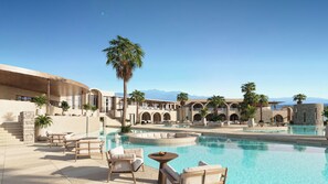 2 outdoor pools, pool umbrellas, sun loungers