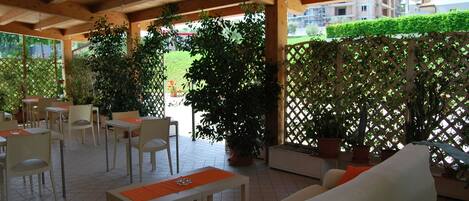 Outdoor banquet area