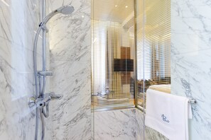 Junior Suite, Garden View | Bathroom | Shower, designer toiletries, hair dryer, bathrobes - Ravouna 1906 Suites - Special Class, Adults Only (Istanbul)