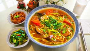 Breakfast, lunch, dinner served; vegan cuisine