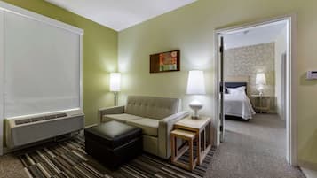 Suite, 1 King Bed with Sofa bed, Accessible, Non Smoking (Roll In Shower) | Living area | 42-inch LCD TV with cable channels, TV, MP3 dock