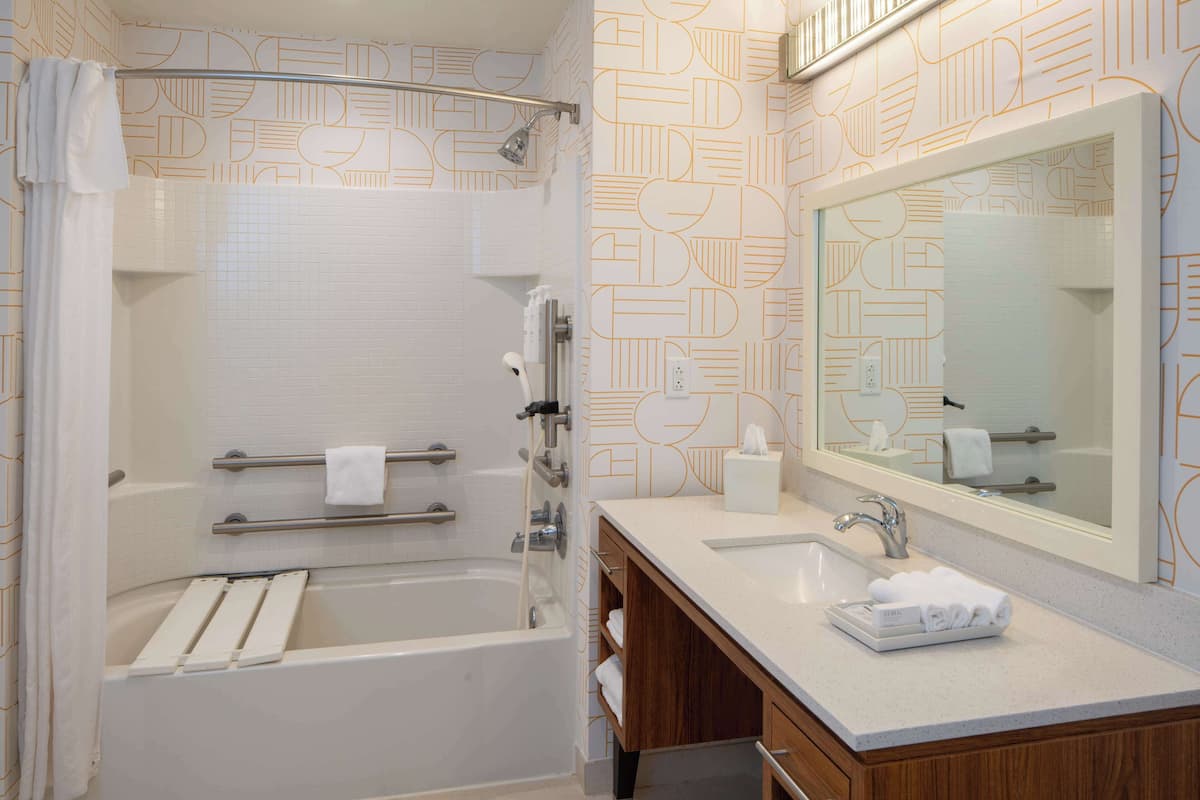 free toiletries, hair dryer, towels