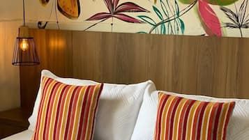 Premium bedding, laptop workspace, free WiFi