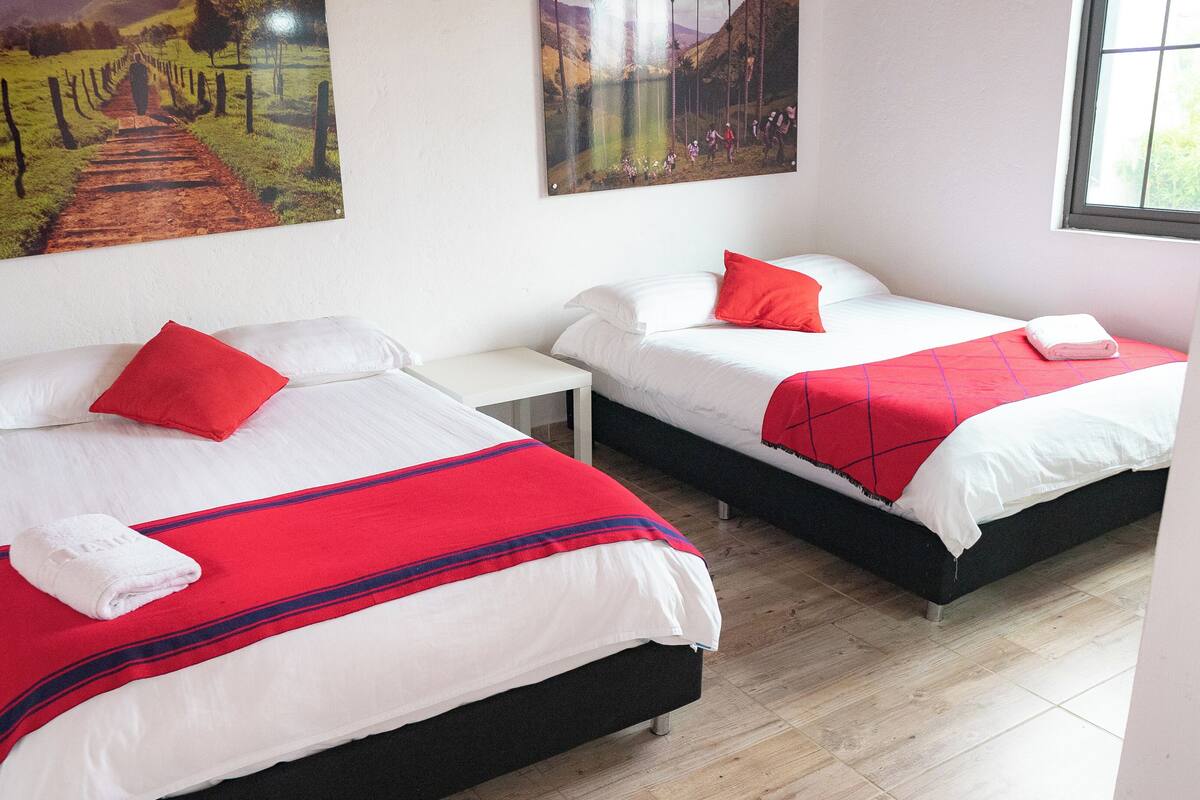 Standard Double Room, 2 Double Beds | Premium bedding, laptop workspace, WiFi (free)