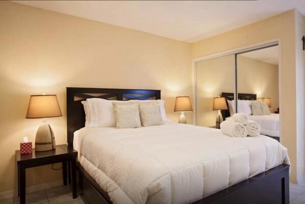 Individually decorated, individually furnished, iron/ironing board