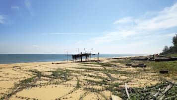 Di pantai, pasir putih