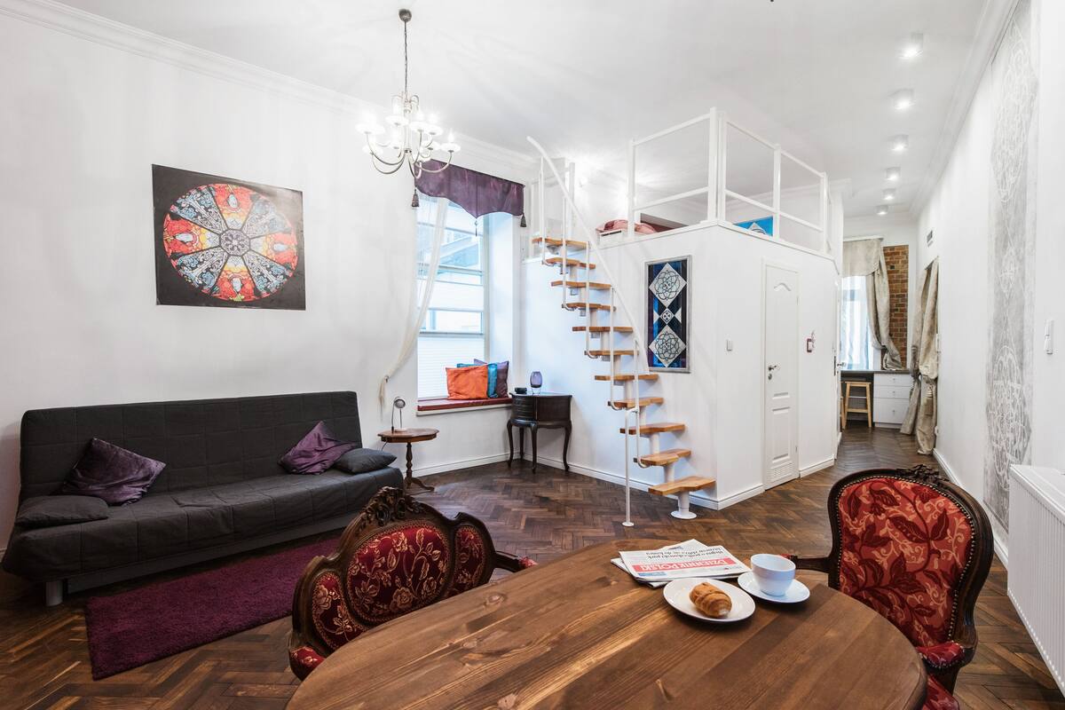 Studio (Street Chapskich 1) | Living area | Flat-screen TV