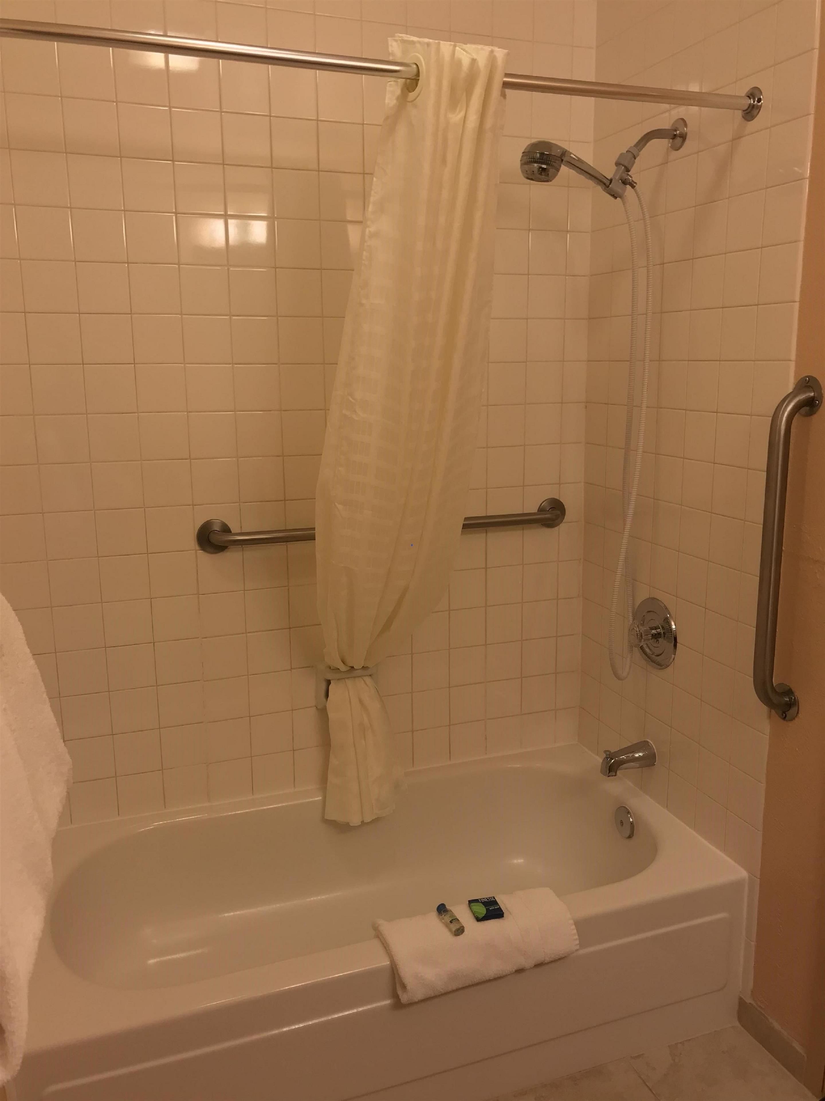 standard room, 2 queen beds, accessible, non smoking | bathroom | combined shower/bathtub, free toiletries, hair dryer, towels