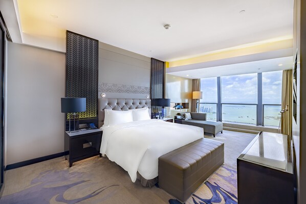 Ropa de cama de alta calidad, edredón y minibar 