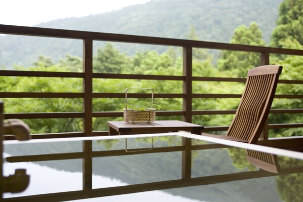 Suikanosho Japanese-Western Style Room with Open-Air Bath - Non-Smoking | Bathroom | Hair dryer, slippers, bidet, towels