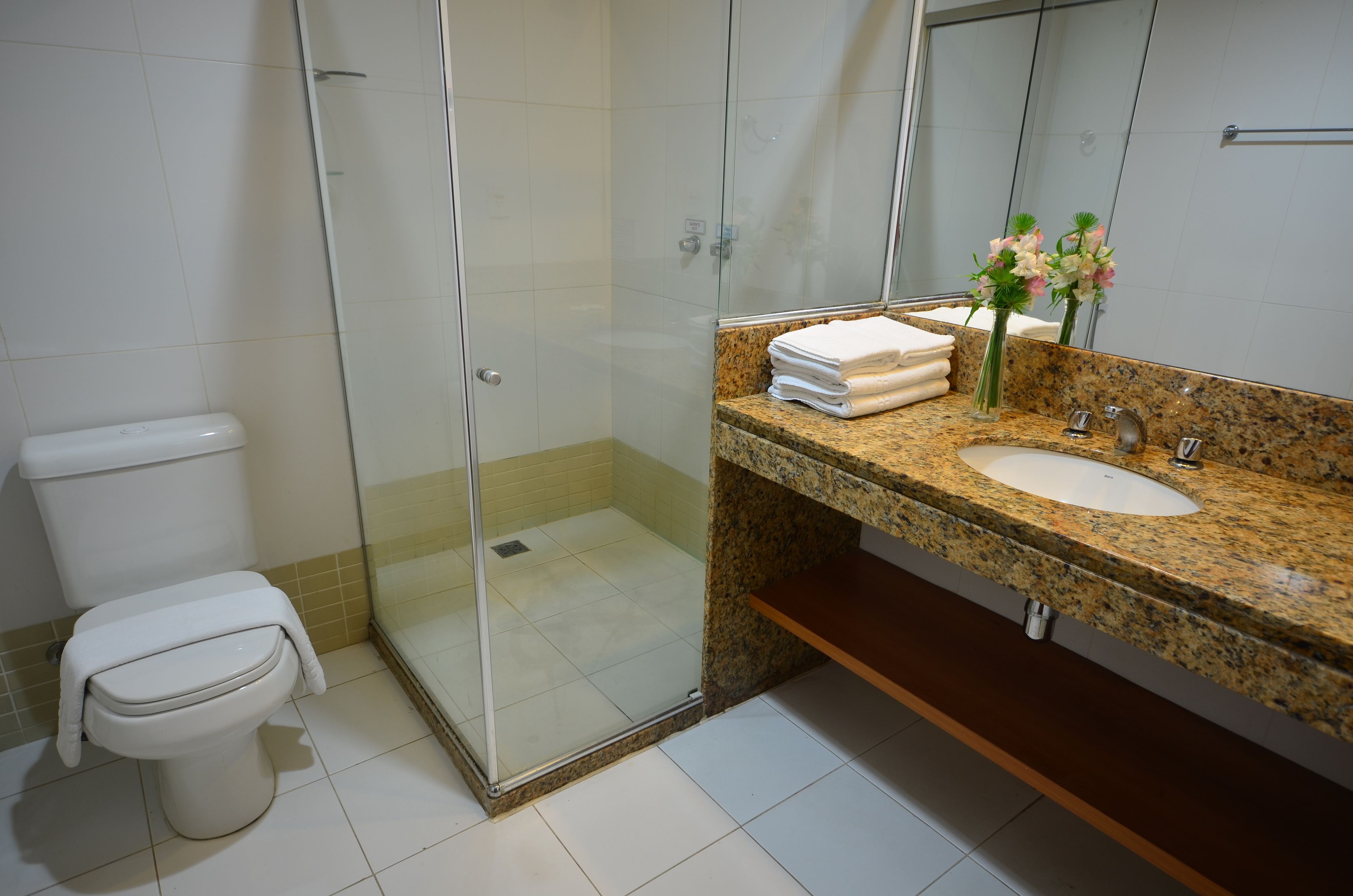 superior double room | bathroom | shower, free toiletries, towels