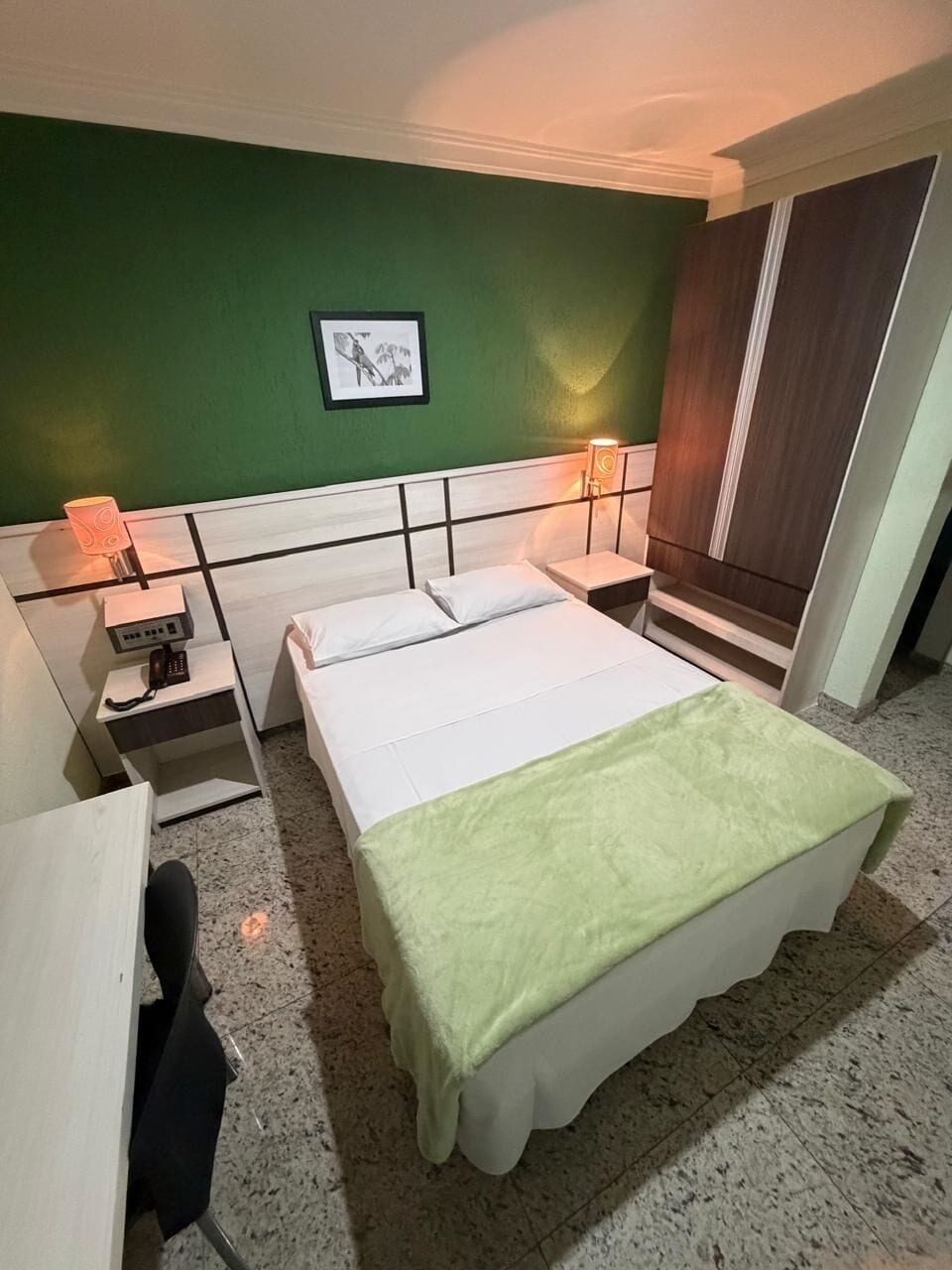 Minibar, desk, blackout drapes, iron/ironing board