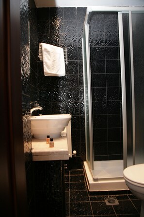 Double Room, Fireplace | Bathroom | Shower, free toiletries, hair dryer, towels