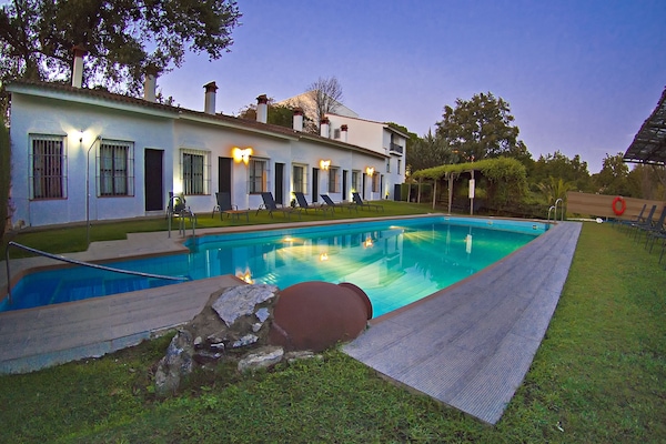 Seasonal outdoor pool, open 11:30 AM to 8:30 PM, pool loungers