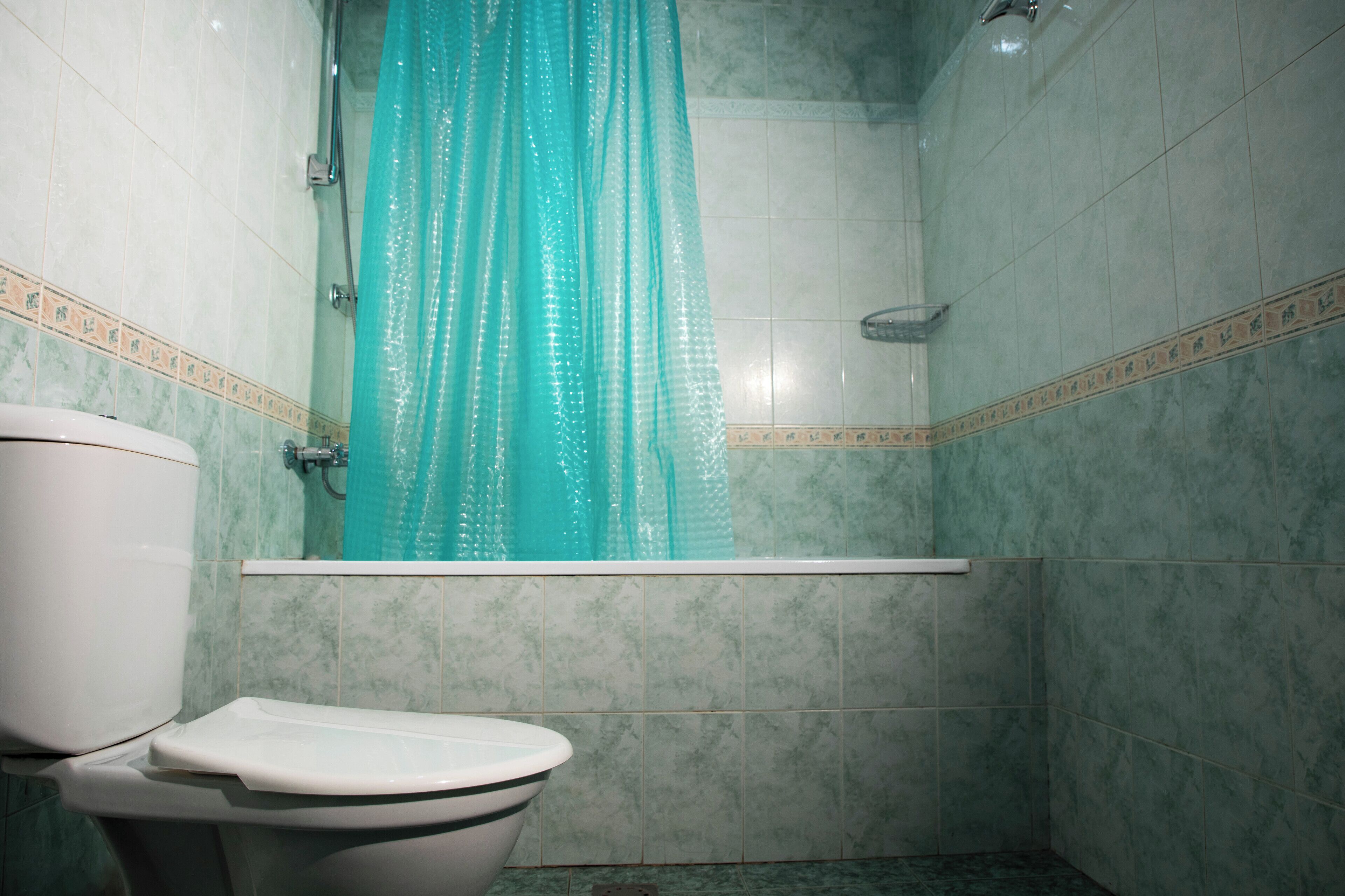 A bathroom with a toilet, a shower, and a bathtub.