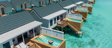 Sunrise Water Villa with Pool | Egyptian cotton sheets, premium bedding, Tempur-Pedic beds, free minibar